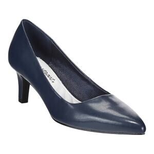 Easy Street Women's Pointe Mid Heel Pumps Navy Size 7 1/2 W